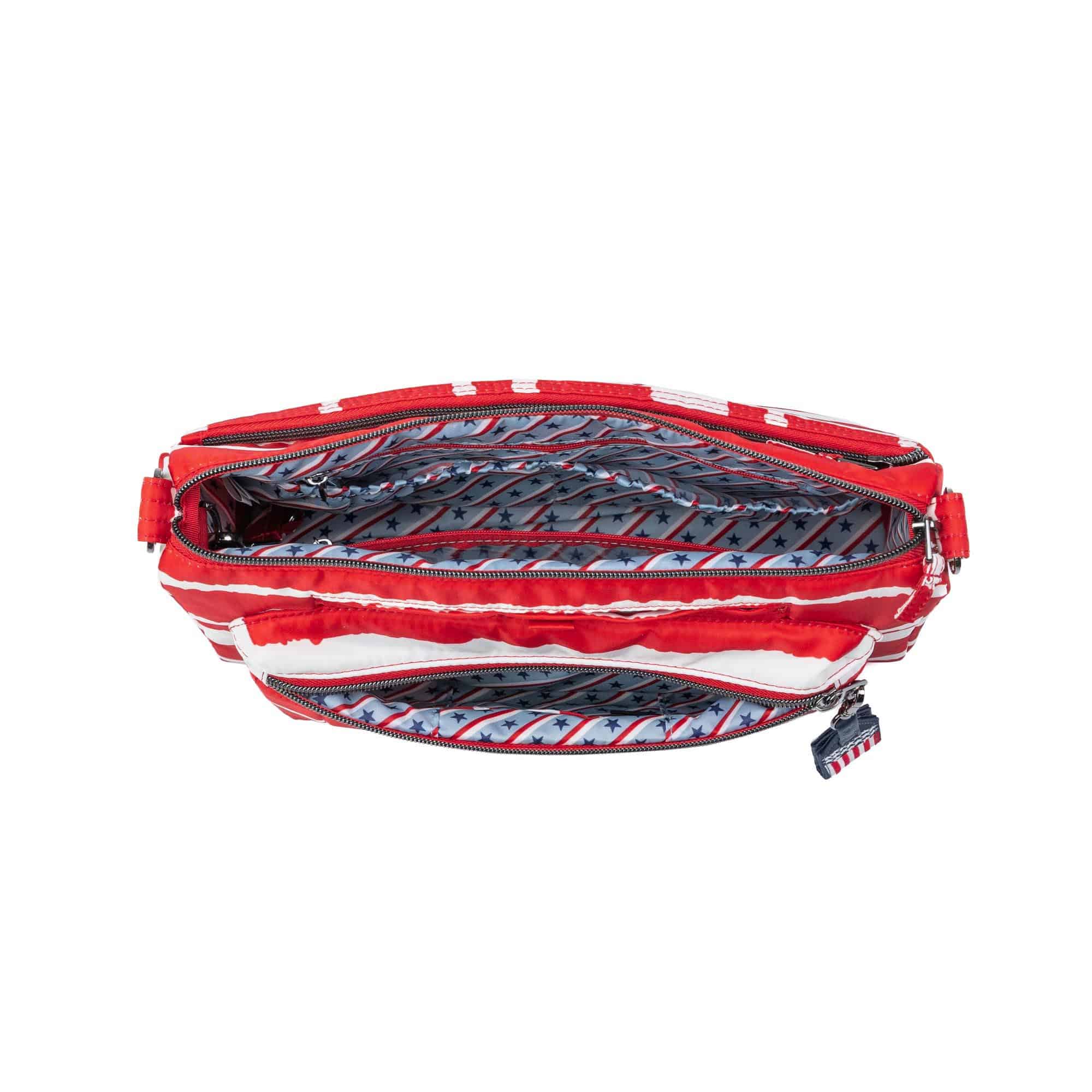 Stretch LE Crossbody Bag - Patriotic - RED STRIPE - 24316_StretchLE_RedStripe_Angle_05
